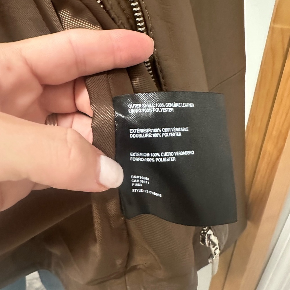 Bernardo Brown Leather Moto Jacket - Picture 7 of 9